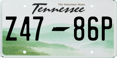 TN license plate Z4786P
