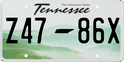 TN license plate Z4786X