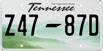 TN license plate Z4787D