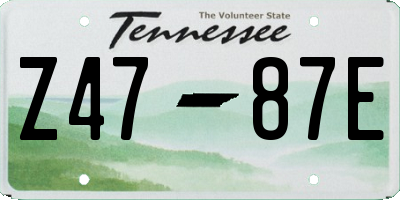 TN license plate Z4787E