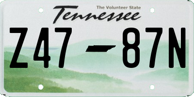 TN license plate Z4787N