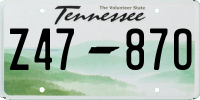 TN license plate Z4787O