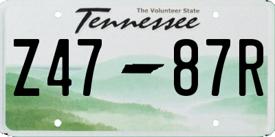 TN license plate Z4787R