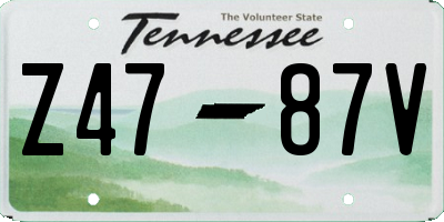 TN license plate Z4787V