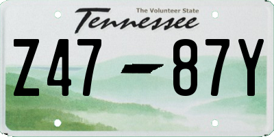 TN license plate Z4787Y