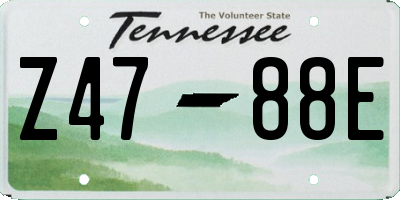 TN license plate Z4788E