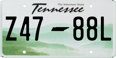 TN license plate Z4788L