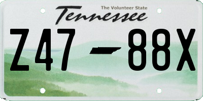 TN license plate Z4788X