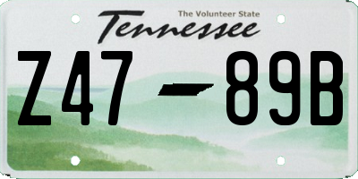 TN license plate Z4789B