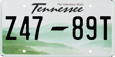 TN license plate Z4789T
