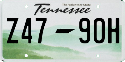 TN license plate Z4790H