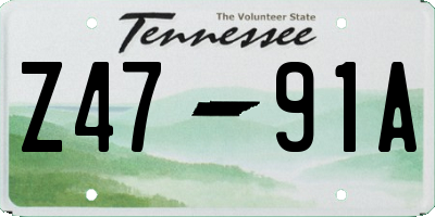 TN license plate Z4791A