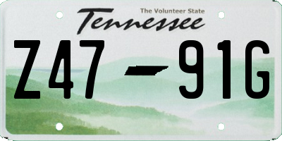 TN license plate Z4791G