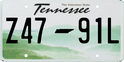 TN license plate Z4791L