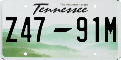 TN license plate Z4791M
