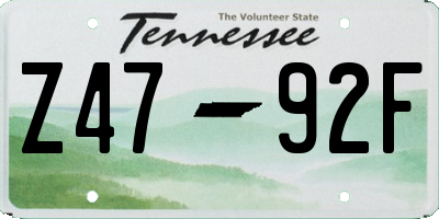 TN license plate Z4792F
