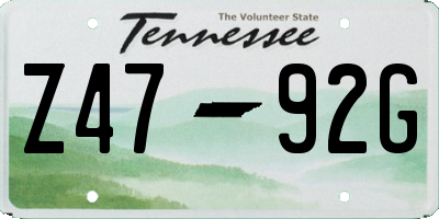 TN license plate Z4792G