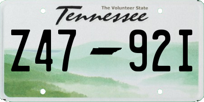 TN license plate Z4792I