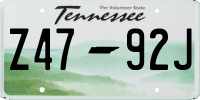 TN license plate Z4792J