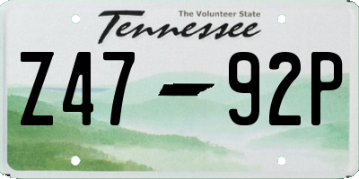 TN license plate Z4792P