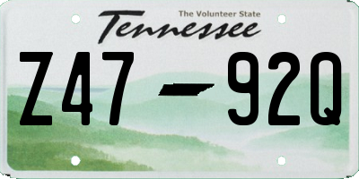 TN license plate Z4792Q