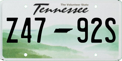 TN license plate Z4792S