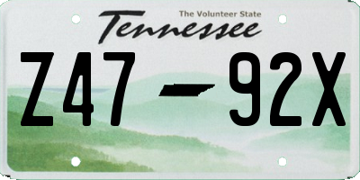 TN license plate Z4792X