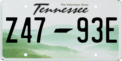 TN license plate Z4793E