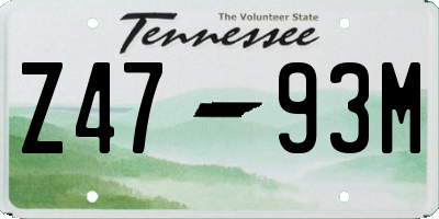 TN license plate Z4793M