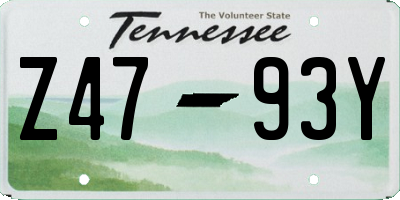TN license plate Z4793Y