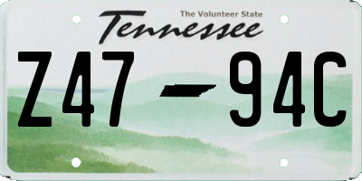 TN license plate Z4794C