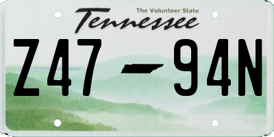 TN license plate Z4794N