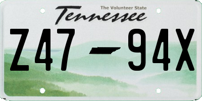 TN license plate Z4794X
