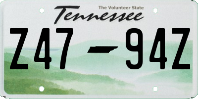 TN license plate Z4794Z