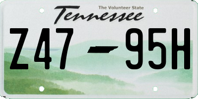 TN license plate Z4795H