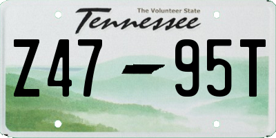 TN license plate Z4795T