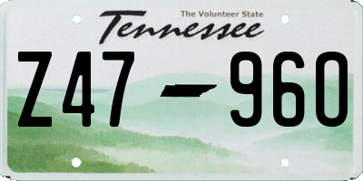 TN license plate Z4796O