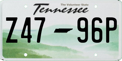 TN license plate Z4796P