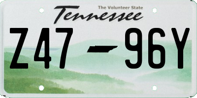 TN license plate Z4796Y