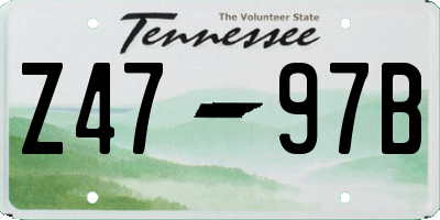 TN license plate Z4797B