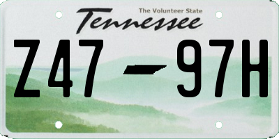 TN license plate Z4797H