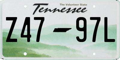 TN license plate Z4797L