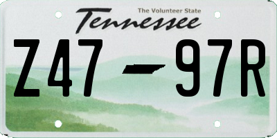 TN license plate Z4797R