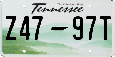 TN license plate Z4797T