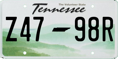 TN license plate Z4798R