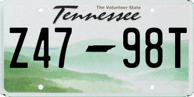 TN license plate Z4798T