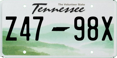 TN license plate Z4798X