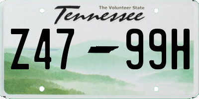 TN license plate Z4799H