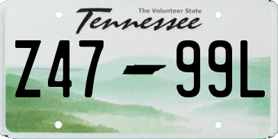 TN license plate Z4799L