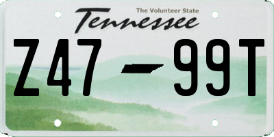 TN license plate Z4799T